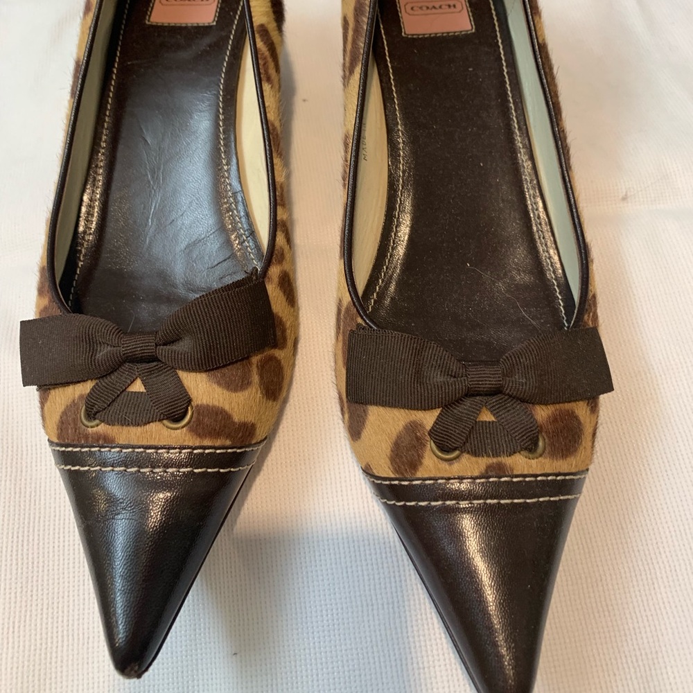 Coach “Tulla” calf-hair leopard print shoes